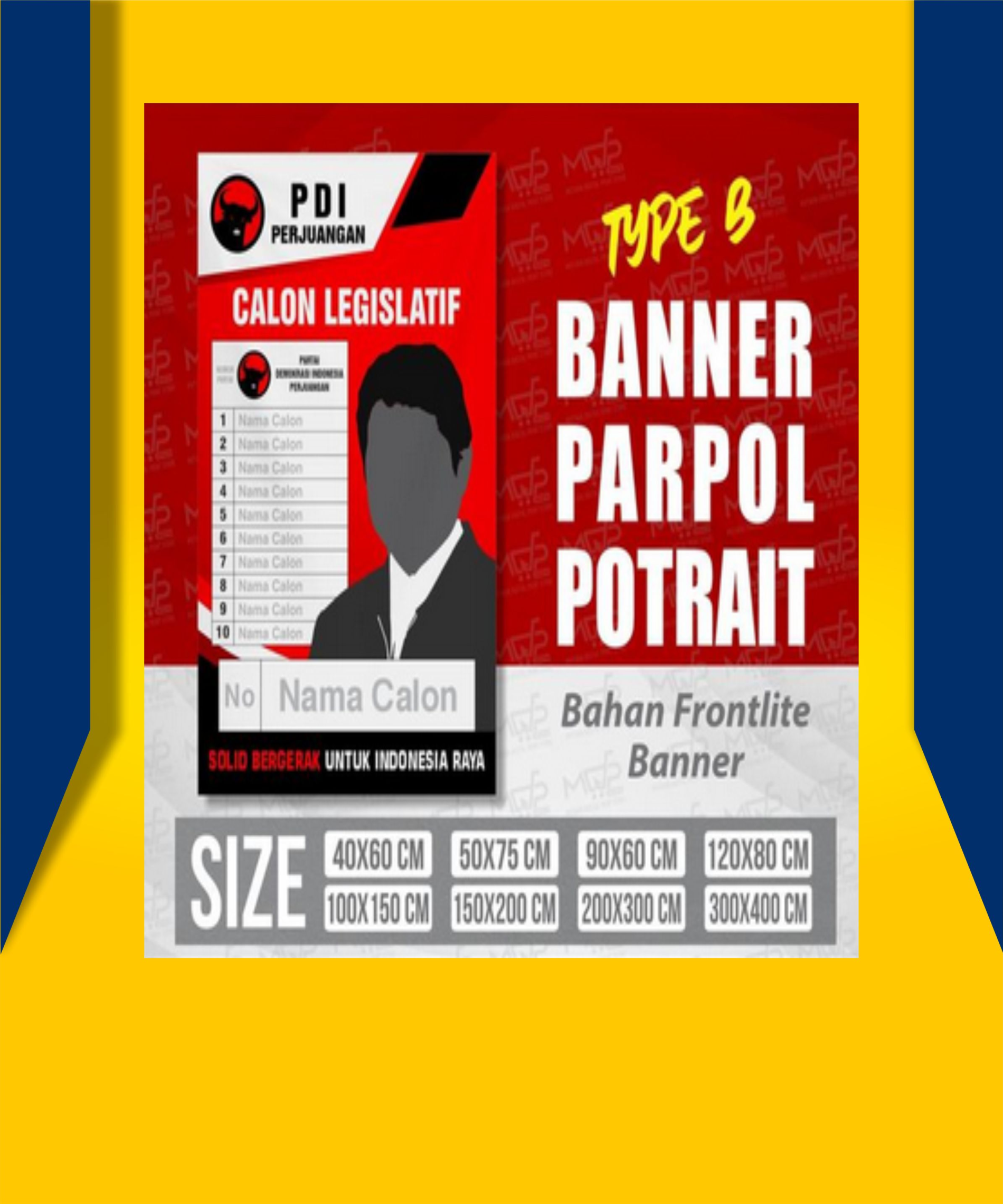 BALIHO / BANNER PARTAI POLITIK PEMILU PDI