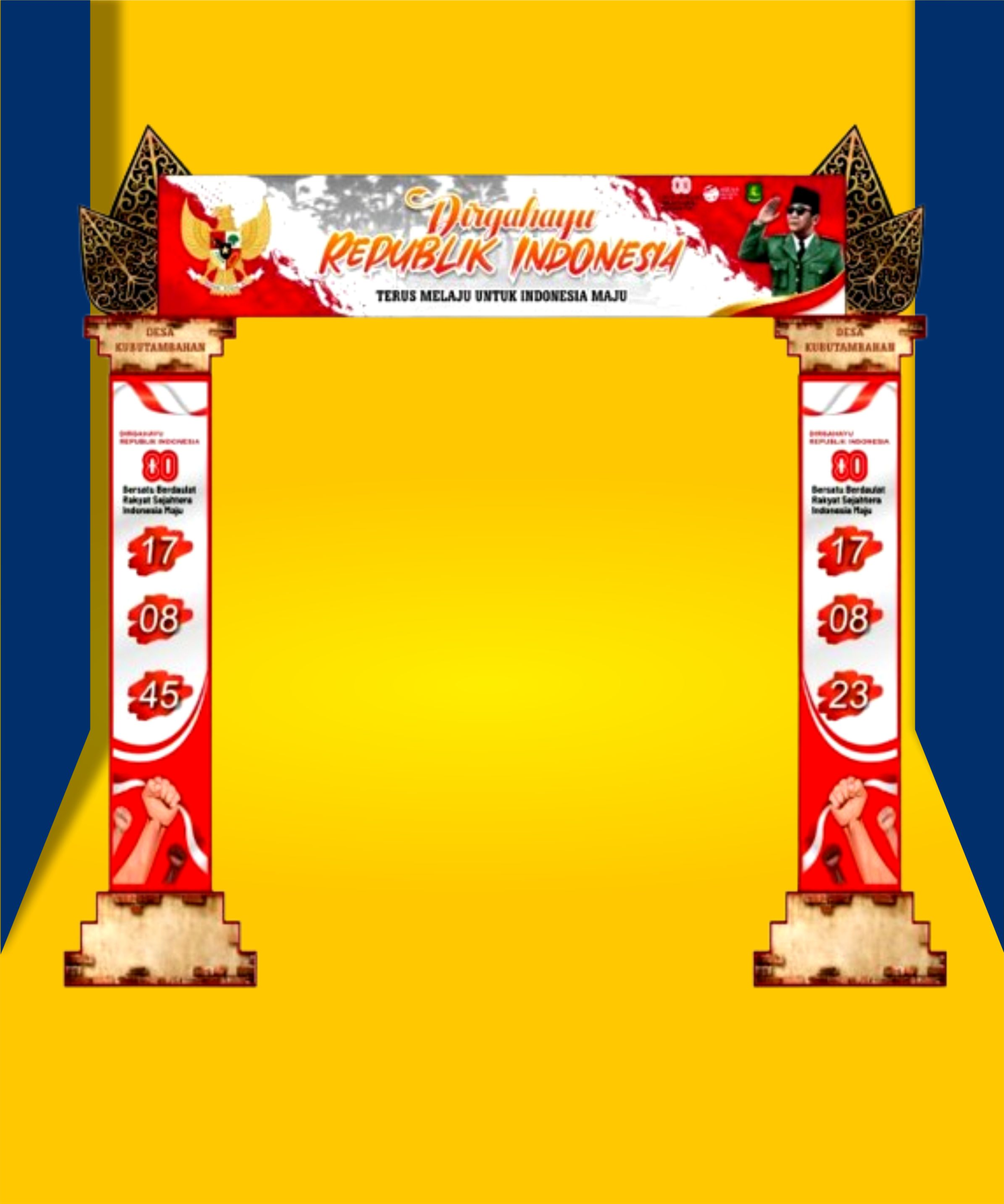 bikin gapura bahan spanduk di singaraja