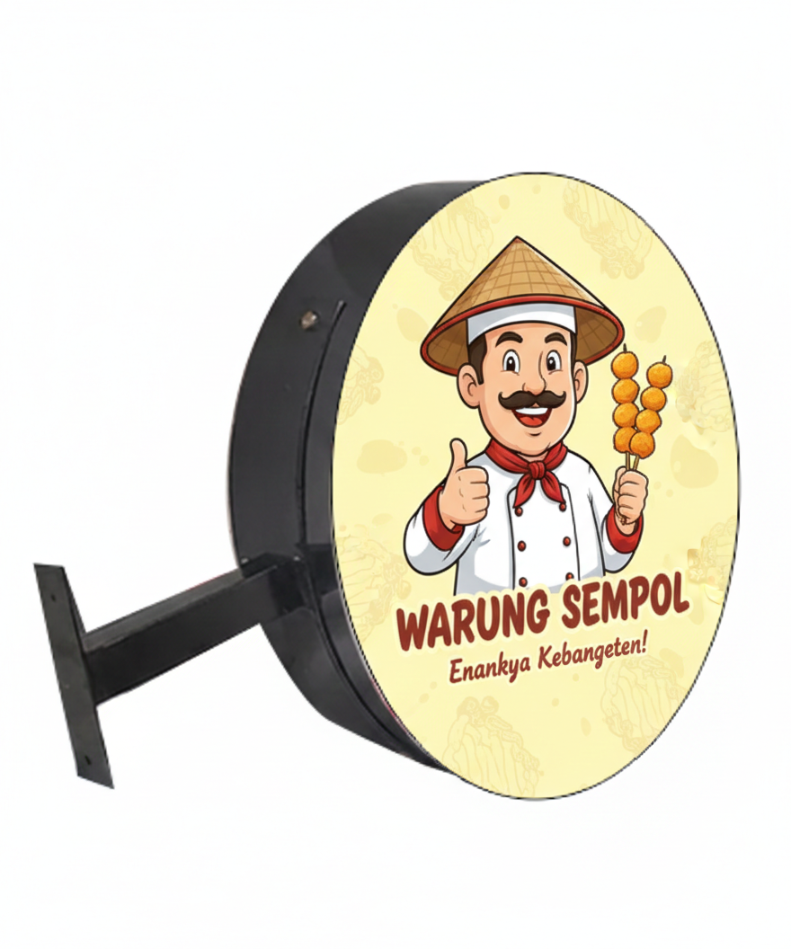 neon box bulat booth container singaraja