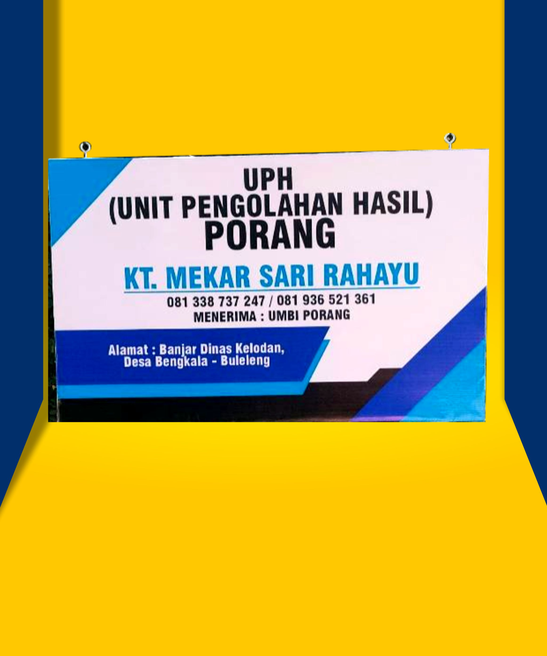 papan nama gantung baner kebutuhan proposal atau warung