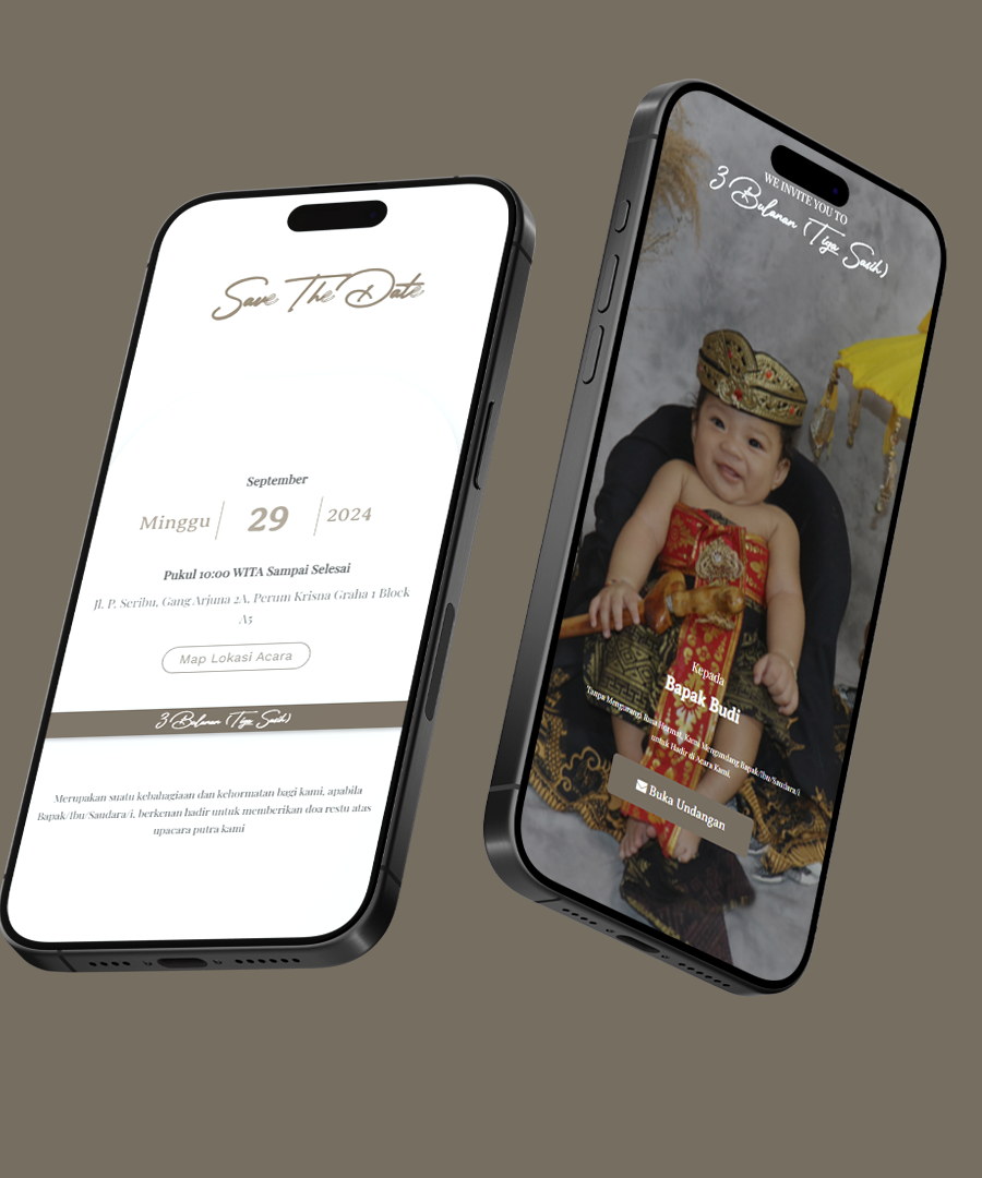 undangan online tiga bulanan bali